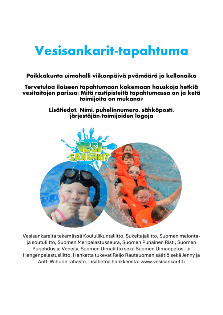 Vesisankarit-tapahtuma mainospohja