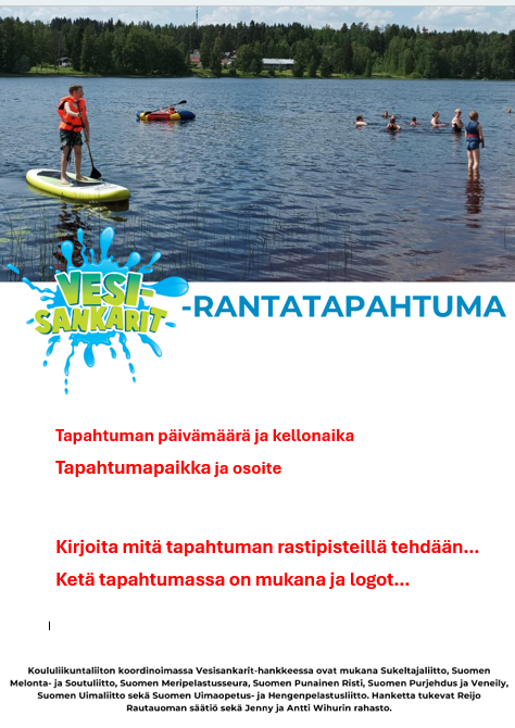 Vesisankarit-rantatapahtuman mainos